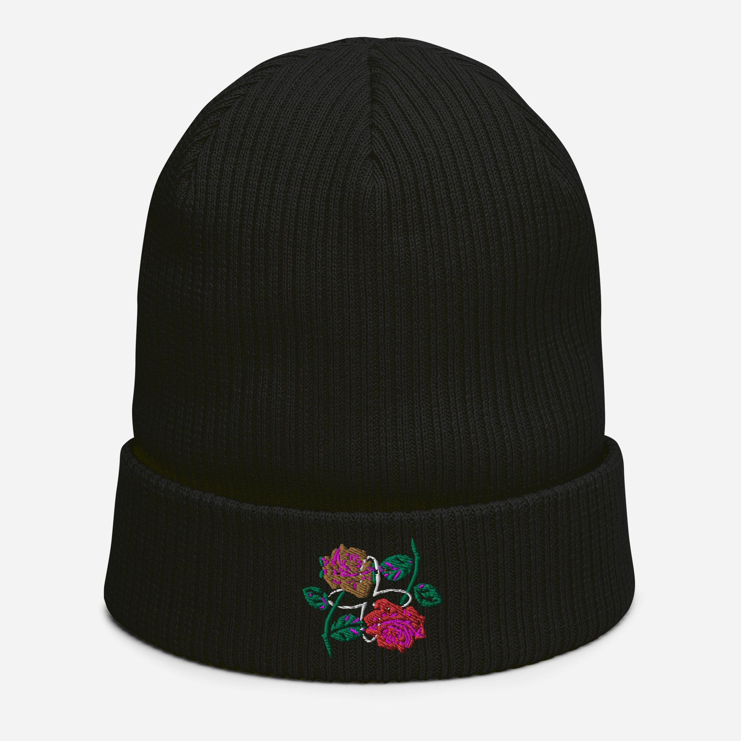 Saharaa Rose Organic Ribbed Beanie