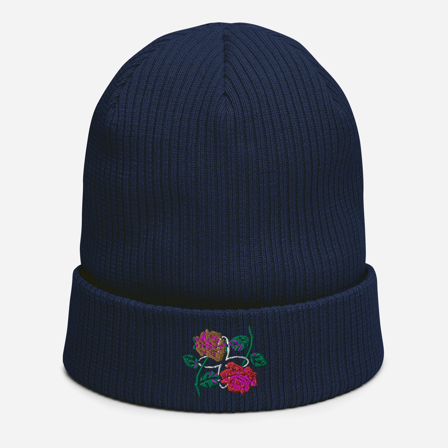 Saharaa Rose Organic Ribbed Beanie